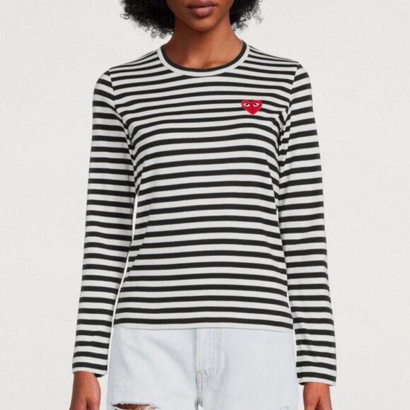 Comme des Garcons PLAY Tops - COMME DES GARCONS PLAY striped long sleeve top